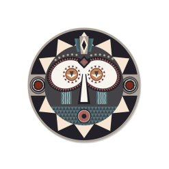 Pôdevache Set De Table Rond Masque Africain Korowai En Vinyle - O 38 Cm Wholesale