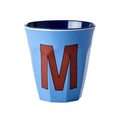 Rice Gobelet Lettre M En Melamine - Bleu Clearance