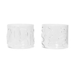 Ferm Living Set De 2 Verres Doodle - Transparent New