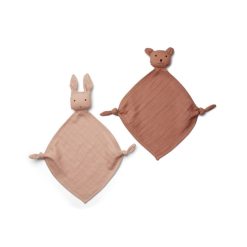 Liewood Lot De 2 Doudous Yoko En Coton Biologique - Rose Best