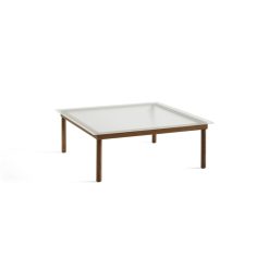 Hay Table Basse Kofi Noyer Massif & Verre Roseau Transparent - L 100 X L 100 X H 36 Cm Hot