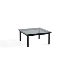 Hay Table Basse Kofi Chene Massif Noir & Verre Teinte Gris - L 80 X L 80 X H 36 Cm Online