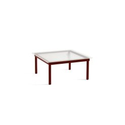 Hay Table Basse Kofi Chene Massif Rouge Grange & Verre Roseau Transparent - L 80 X L 80 X H 36 Cm Wholesale