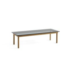 Hay Table Basse Kofi Chene Massif & Verre Teinte Gris - L 140 X L 50 X H 36 Cm Clearance