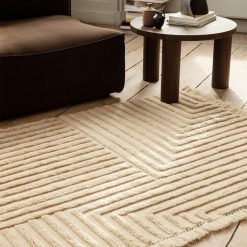 Ferm Living Tapis Crease En Laine Plissee - 160 X 250 Cm - Sable Clair Clearance