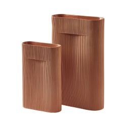 Muuto Vase Ridge En Terre Cuite - H 48,5 Cm Terracotta Best