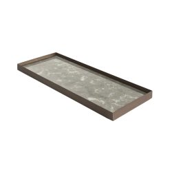 Ethnicraft Plateau En Verre Fossil Organic - Gris New