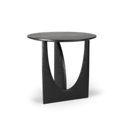 Ethnicraft Table D'Appoint Geometric En Chene Noir Verni - O 51 X H 50 Cm Wholesale