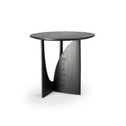 Ethnicraft Table D'Appoint Geometric En Chene Noir Verni - O 51 X H 50 Cm Wholesale