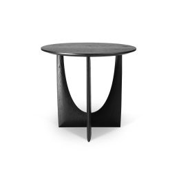 Ethnicraft Table D'Appoint Geometric En Chene Noir Verni - O 51 X H 50 Cm Wholesale