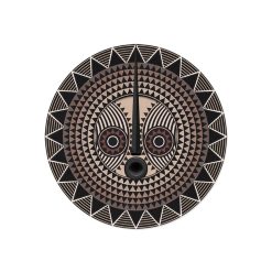 Pôdevache Set De Table Rond Masque Africain Maswa En Vinyle - O 38 Cm Clearance