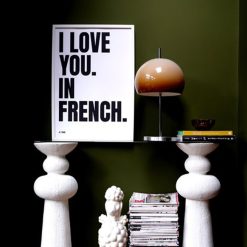 Sélectionné par Fleux Affiche I Love You In French - 50 X 70 Cm - Black Online