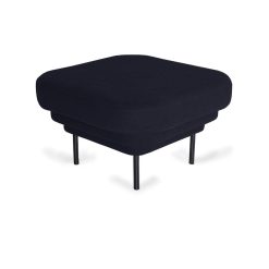 ENOstudio Ottoman Cornice Velours - Bleu Nuit & Metal Noir Clearance