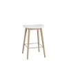 Muuto Tabouret De Comptoir Fiber Pieds Bois Naturel + Assise Blanc Wholesale