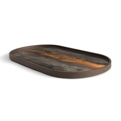 Ethnicraft Plateau En Verre - Bronze Organic - Oblong - 71 X 36 Cm Clearance