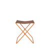 Broste Copenhagen Tabouret Pliant Nola Cuir Et Fer - 39 X 31 X 45 Cm - Pumpkin Orange New