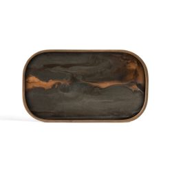 Ethnicraft Vide-Poche En Verre - Bronze Organic - 42 X 24 Cm New