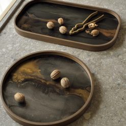 Ethnicraft Vide-Poche En Verre - Bronze Organic - 42 X 24 Cm New