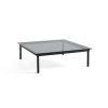 Hay Table Basse Kofi Chene Massif Noir & Verre Teinte Gris - L 120 X L 120 X H 36 Cm Best