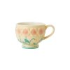 Rice Tasse Avec Fleurs En Relief En Ceramique - O 9,8 Cm - Creme Best