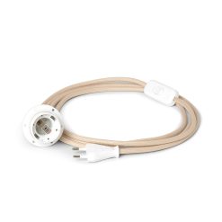 Ferm Living Cable Fiche Prise Et Interrupteur Pour Applique - 2,65 M - Tissu Sable Online