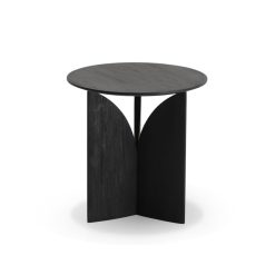 Ethnicraft Table D'Appoint Fin En Teck Noir Verni - O 50 Cm Best