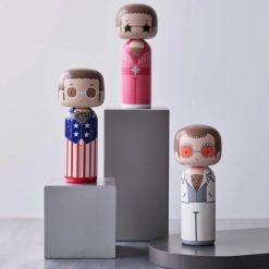 Lucie Kaas Figurine En Bois Kokeshi Sketch.Inc Elton Blanc - 14.5 Cm Online