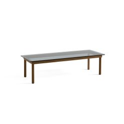 Hay Table Basse Kofi Noyer Massif & Verre Teinte Gris - L 140 X L 50 X H 36 Cm Wholesale