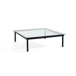 Hay Table Basse Kofi Chene Massif Noir & Verre Clair - L 120 X L 120 X H 36 Cm Clearance