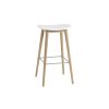 Muuto Tabouret De Bar Fiber Pieds Bois Naturel + Assise Blanc Online