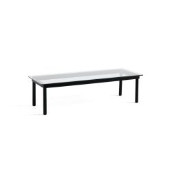 Hay Table Basse Kofi Chene Massif Noir & Verre Clair - L 140 X L 50 X H 36 Cm Online