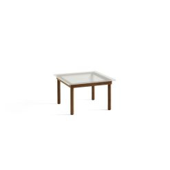 Hay Table Basse Kofi Noyer Massif & Verre Roseau Transparent - L 60 X L 60 X H 36 Cm Clearance