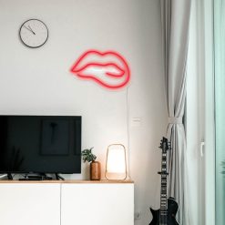 Sélectionné par Fleux Lampe Murale Neon Led Bitting Lips - Rouge Online