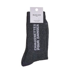 Félicie Aussi Chaussettes Pour Danser Paillettes 36/40 - Anthracite Hot