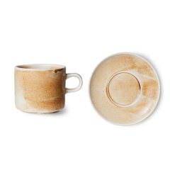 HK Living Tasse Et Soucoupe Chef Ceramics Rustique - Creme Best