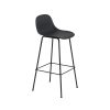 Muuto Tabouret De Bar Fiber Tube Noir + Dossier Noir Online