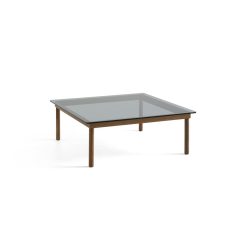 Hay Table Basse Kofi Noyer Massif & Verre Teinte Gris - L 100 X L 100 X H 36 Cm Wholesale