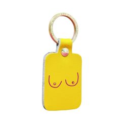 Ark Porte-Cles Boobs Cuir - Jaune Clair Best