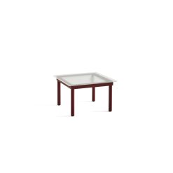 Hay Table Basse Kofi Chene Massif Rouge Grange & Verre Roseau Transparent - L 60 X L 60 X H 36 Cm Clearance