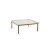 Hay Table Basse Kofi Chene Massif & Verre Roseau Transparent - L 100 X L 100 X H 36 Cm New