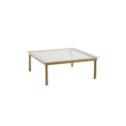 Hay Table Basse Kofi Chene Massif & Verre Roseau Transparent - L 100 X L 100 X H 36 Cm New