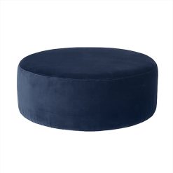 Broste Copenhagen Pouf Velours Wind - Bleu Best