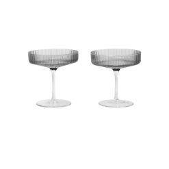 Ferm Living Set De 2 Verres A Champagne Ripple Transparent Online