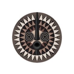 Pôdevache Set De Table Rond Masque Africain Tabaka En Vinyle - O 38 Cm New