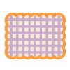 Fleux Set De Table Biscotti A Carreaux - 38 Cm X 48 Cm -Lilas & Orange New