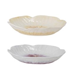 Bloomingville Set De 2 Assiettes Mimosa En Gres - O 21 X 3,5 Cm - Violet & Creme New