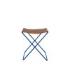 Broste Copenhagen Tabouret Pliant Nola Cuir Et Fer - 39 X 31 X 45 Cm - Intense Bleu Clearance