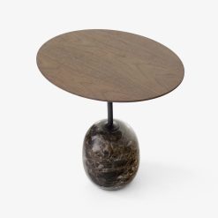 And Tradition Table D'Appoint Lato Ln9 Noyer / Marbre Emparador - O 50 Cm Hot