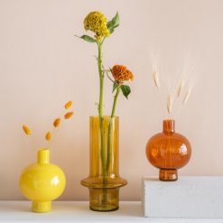 Sélectionné par Fleux Vase En Verre Recycle Rond Orange Hot