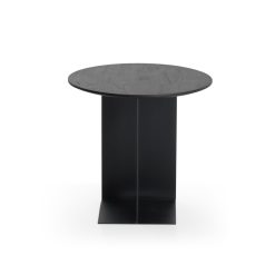 Ethnicraft Table D'Appoint Arc En Teck Noir Verni - O 50 Cm New